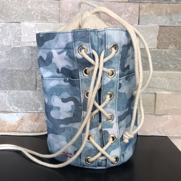 Peace Love World Drawstring Bucket Bag - Picture 6 of 9